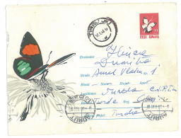 IP 65 A - 0193 BUTTERFLY, Romania - Stationery - Used - 1965 - Enteros Postales