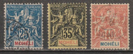 Mohéli N° 7, 9, 10 - Used Stamps