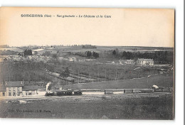 CPA 60 Songeons La Gare Et Le Train Tramway - Songeons