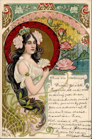 Jugendstil Frau Mit Rose I-II Art Nouveau - Other & Unclassified