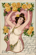 Jugendstil Frau Mit Rosen I-II Art Nouveau - Otros & Sin Clasificación