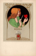 Jugendstil Hexerei Prägekarte I-II Art Nouveau - Sonstige & Ohne Zuordnung
