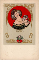 Jugendstil Liebe Prägekarte I-II(fleckig) Art Nouveau - Otros & Sin Clasificación