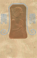 Jugendstil Relief Prägekarte I-II (fleckig) Art Nouveau - Altri & Non Classificati