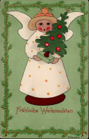 Caspari Fröhliche Weihnachten Prägekarte I-II (Ecken Bestoßen) Noel - Sonstige & Ohne Zuordnung