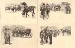 Ostermayer, Ernst Ludwig Und Jung, Otto Stuttgart Pferde Lot Mit 4 Künstlerkarten 1898 I-II - Sonstige & Ohne Zuordnung