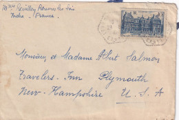 LETTRE. 29 6 47. N° 760 SEUL. LEVROUX. INDRE. CPN N° 7. POUR PLYMOUTH. USA - Storia Postale