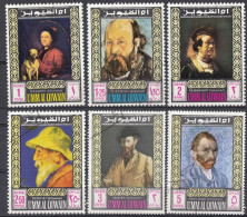 UMM-AL-QIWAIN - 1967 - Due Serie Complete Per Complessivi 12 Valori Usati: Yvert 70 E Posta Aerea 11; Autoritratti - Umm Al-Qiwain