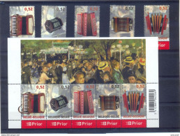 BL139 + 3611/3615 Postgaaf ** MNH  ACCORDEON - 1961-2001