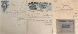 Firmenrechnung Album Mit 40 Rechnungen Und Anderen Dokumenten Von 1884 Bis 1915, Auf Einzelseiten In Folie I-II - Unclassified