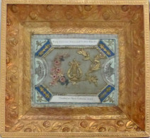 Freundschaftsbild Biedermeier Ca. 1820 Mit Applikation Im Rahmen (12,5x11 Cm) I-II - Unclassified
