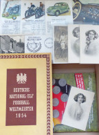 Sammelbild-Album Lot Mit Deutsche Nationalelf 1954 (komplett), Medaillensatz WM 2006, 5 AK Und 3 Stundenpläne KfZ II - Autres & Non Classés
