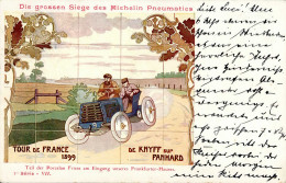 MICHELIN - TOUR De FRANCE 1899 De KNYFF Sur PANHARD  Grosse Siege Des Michelin Pneumatic (Serie I/VII) I-II - Werbepostkarten