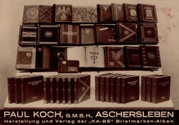 Werbung/Reklame Postkarte Paul Koch Aschersleben Herstellung U. Verlag Der KABE-Briefmarken-Alben, Gelaufen 1943 I-II (m - Reclame