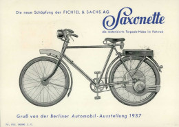 Werbung Fichtel U. Sachs Saxonette Berliner Automobil-Ausstellung 1937 S-o I-II Expo Publicite - Advertising