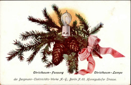 Werbung Berlin Bergmann-Elektricitäts-Werke A.-G. Christbaum-fassung U. Lampe I-II Publicite - Advertising
