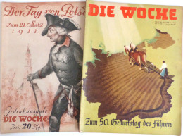 Zeitung 4 Einzelhefte Die Woche Von 1929-1939 U.a. Zum 50. Geburtstag Des Führers Und Der Tag Von Potsdam II Journal - Photographs