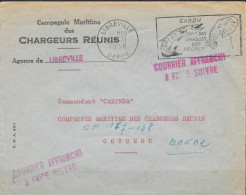 Faune Sauvage " éléphants " Secap Illustrée O= De Libreville Gabon 23-11 1958 Courrier Affranchi Par La Cie - Elephants