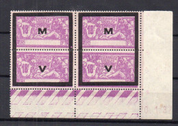 !!! FISCAUX, SECURITE SOCIALE BLOC DE 4 DU N°47 NEUF ** COIN DATE - Timbres