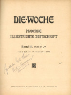 Zeitung Buch Die Woche Moderne Illustrierte Zeitschrift Band III (Heft 27-39) 1900, Verlag Scherl Berlin II Journal - Fotografia