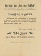 Zeitung Neustadt Extrablatt Des Echo Des Hochfirst Donaueschingen In Flammen II (Knickfals) Journal - Photographs