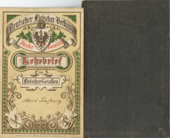 Beruf Deutscher Fleischer-Verband Lot Mit Lehrbrief Und Verbands-Wanderbuch Eines Fleischer-Gesellen 1887 - Köhler, Mela