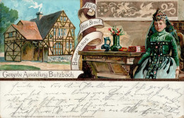 BUTZBACH - Festpostkarte GEWERBE-AUSSTELLUNG 1898 Sign. Künstler-Litho I-II - Expositions