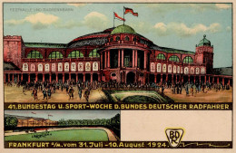 FRANKFURT/Main - 41. DEUTSCHER RADFAHRER-BUNDESTAG 1924 Festpostkarte Nr. 4 I - Exhibitions