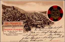 HEIDELBERG-MANNHEIM - XVIII. RADFAHRER-UNION-KONGRESS 1903 Festpostkarte No 2 I - Ausstellungen