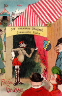 JAHRMARKT-LITHO - FLOH THEATER - Der Schwarze Student DRESSIERTE FLÖHE (Floh-Zirkus) O Erfurt 1908 I - Esposizioni