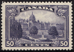 CANADA 1935 KGV 50c Deep Violet, Parliament Buildings SG350 MH - Unused Stamps