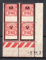 !!! FISCAUX, SECURITE SOCIALE BLOC DE 4 DU N°34 NEUF ** COIN DATE - Timbres