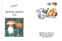 COV 997 - 3158 MUSHROOMS, Romania - Cover - Used - 2004 - Lettres & Documents