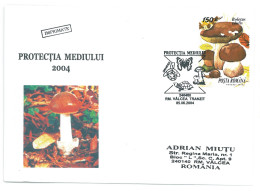 COV 997 - 3161 MUSHROOMS, Romania - Cover - Used - 2004 - Storia Postale