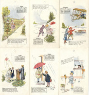 Kalender 12 Einzelne Kalender-Karten Von 1913 Von Barthman, William New York, August Handgezeichnet, 8,5x14 Cm I-II - Altri & Non Classificati