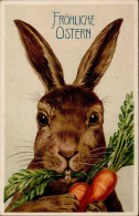 Ostern Hase Prägekarte I-II Paques - Easter