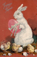 Ostern Osterhase Prägekarte I-II Paques - Pascua