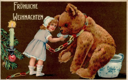 Weihnachten Kind Bär PrägekarteI-II Noel - Sonstige & Ohne Zuordnung