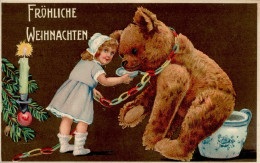 Weihnachten Kind Bär PrägekarteI-II Noel - Autres & Non Classés