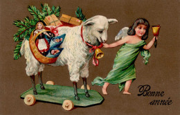 Weihnachten Spielzeug Engel Prägekarte I-II Noel Jouet Ange - Autres & Non Classés