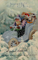 Weihnachtsmann Auto Spielzeug Prägekarte I-II Pere Noel Jouet - Autres & Non Classés