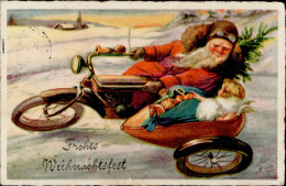 Weihnachtsmann Motorrad Engel I-II (fleckig) Pere Noel Ange - Other & Unclassified