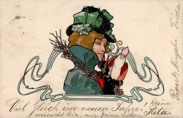 Krampus Jugendstil I-II (fleckig) Art Nouveau - Other & Unclassified