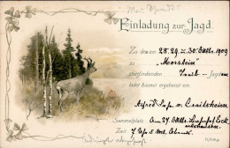 Jagd Einladung Zur Jagd 1909 I-II Chasse - Other & Unclassified