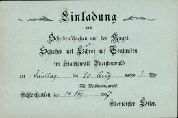 Ochsenhausen Einladung Zur Jagd 1907 Auf DR-GSK I-II Chasse - Sonstige & Ohne Zuordnung