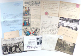 Adel Schaumburg-Lippe Lot Mit 4 Autographen, Briefen, Briefumschlägen, Postkarten, Visitenkarte Und Speisekarte Aus Dem  - Royal Families