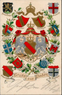 Baden Städte-Wappenkarte I-II - Familias Reales