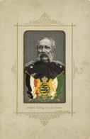 Adel Sachsen König Albert Seiden-Portrait 14x21cm - Familles Royales