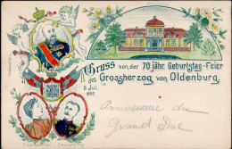 Adel Oldenburg 70. Jährige Geburtstagsfeier Vom Großherzog 8.Juli 1897 I-II - Familias Reales