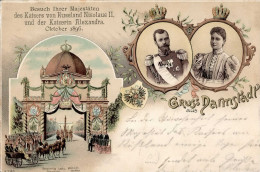 Adel Russland Nicolaus II. Und Kaiserin Alexandra 1896 In Darmstadt I-II - Case Reali